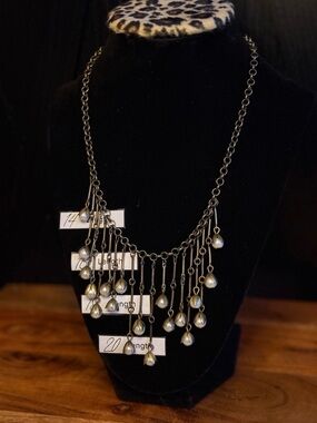 Plunder Teardrop Fringe Antiqued Brass necklace